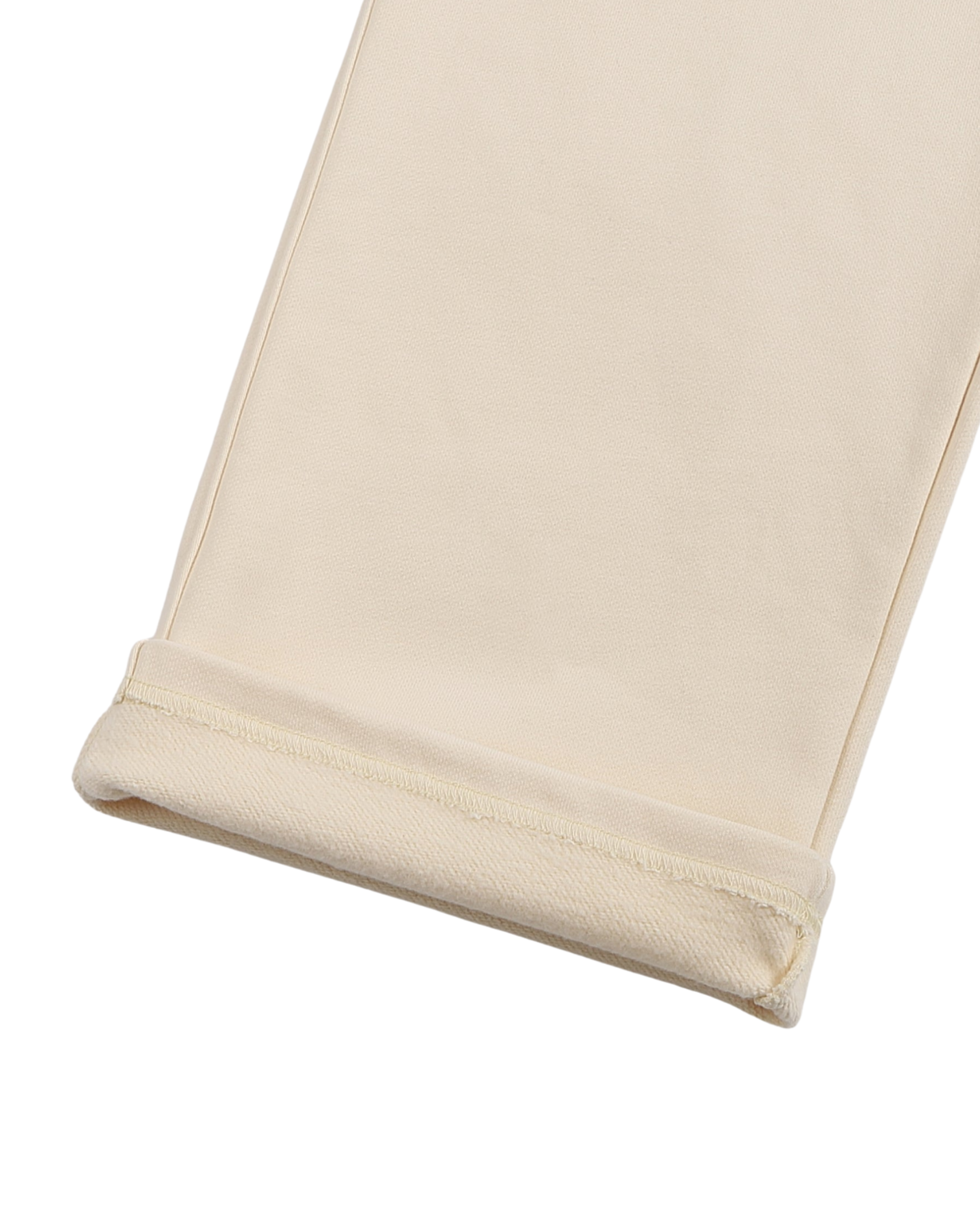 Beige fabric roll on a white background