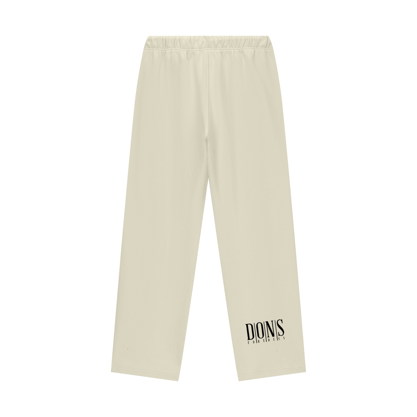 Beige sweatpants with 'Dionis' logo on a white background