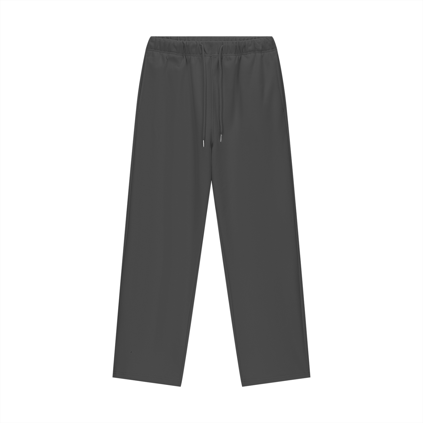 Dark gray pants on a white background