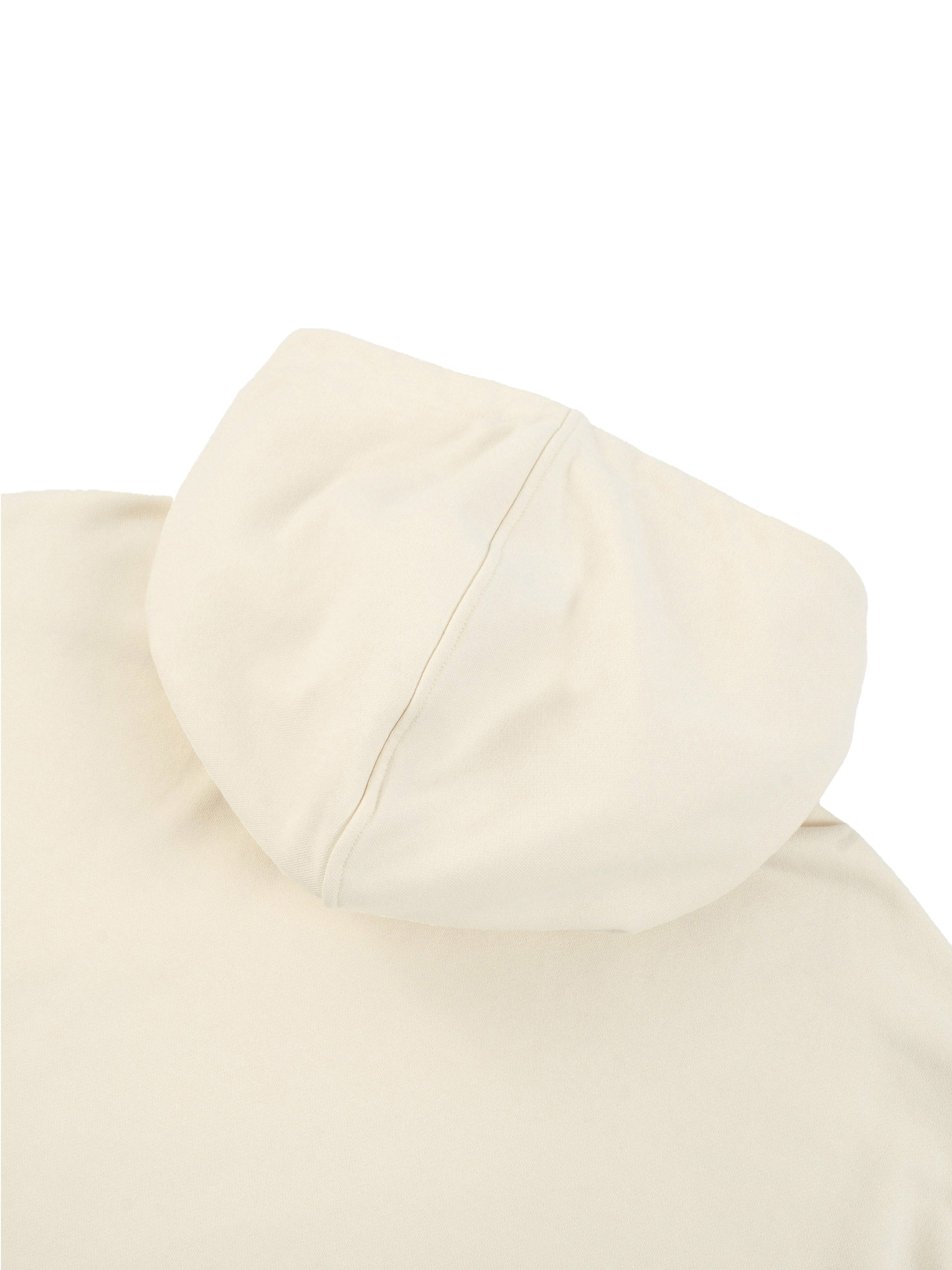 Close-up of a beige hood on a white background