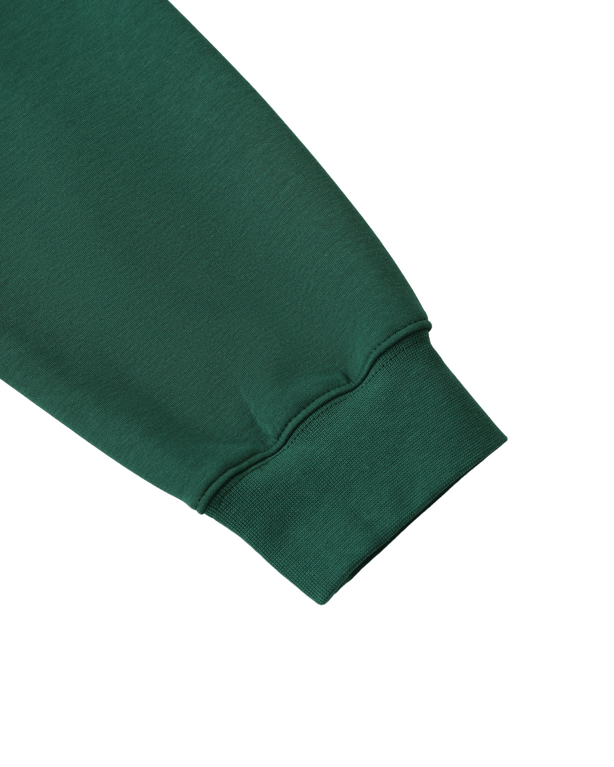 Close-up of a green sleeve on a white background