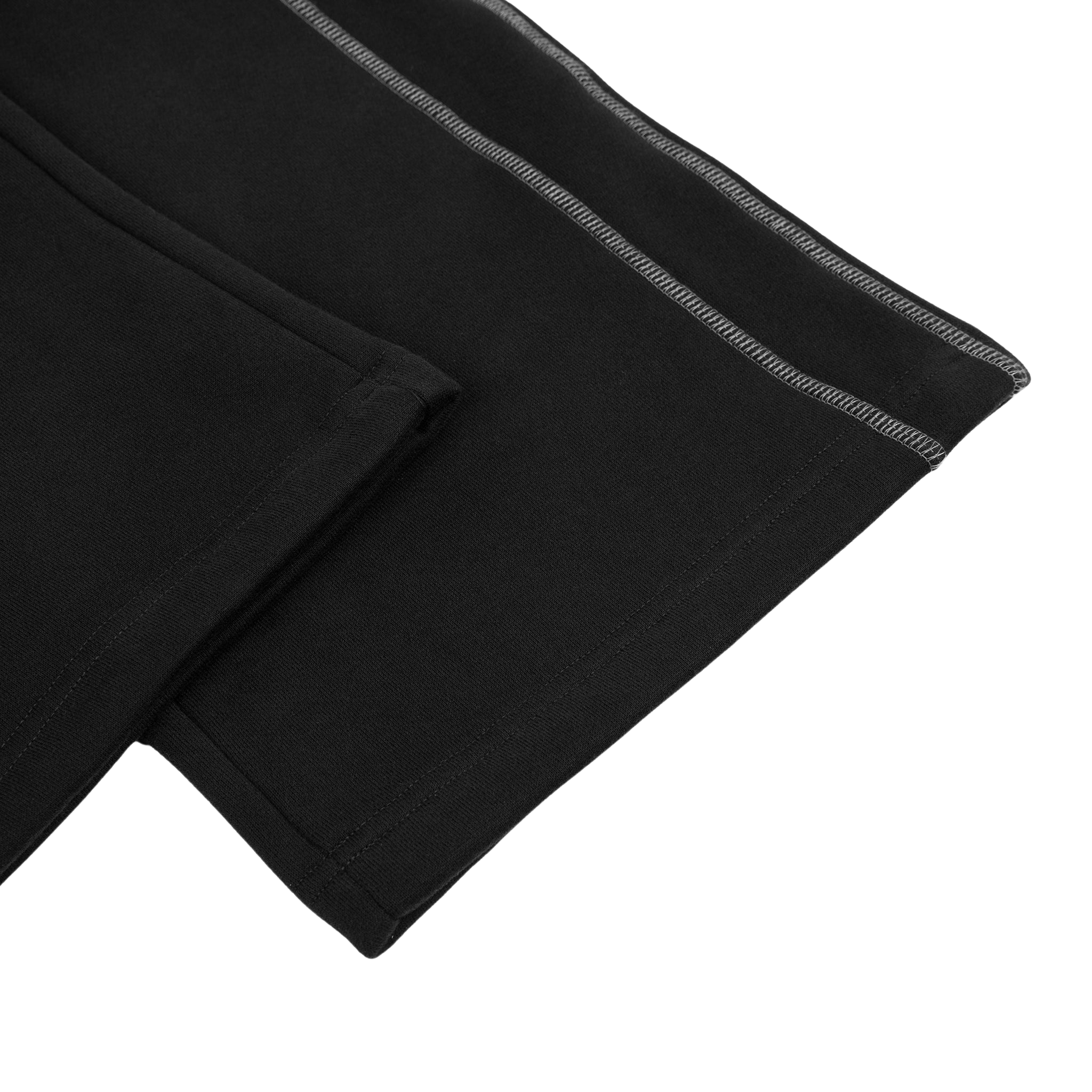 Black fabric with a subtle pattern on a white background