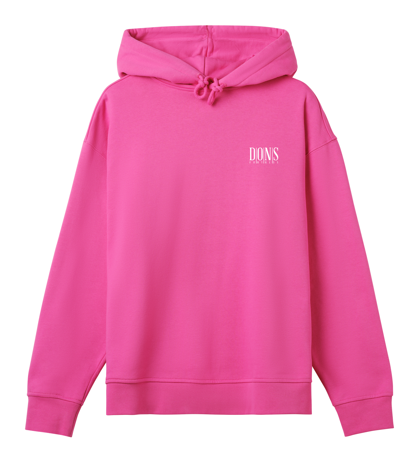 Dons Fortress OS Principal-Hybrid Hoodie in Hyper Pink Front Womens