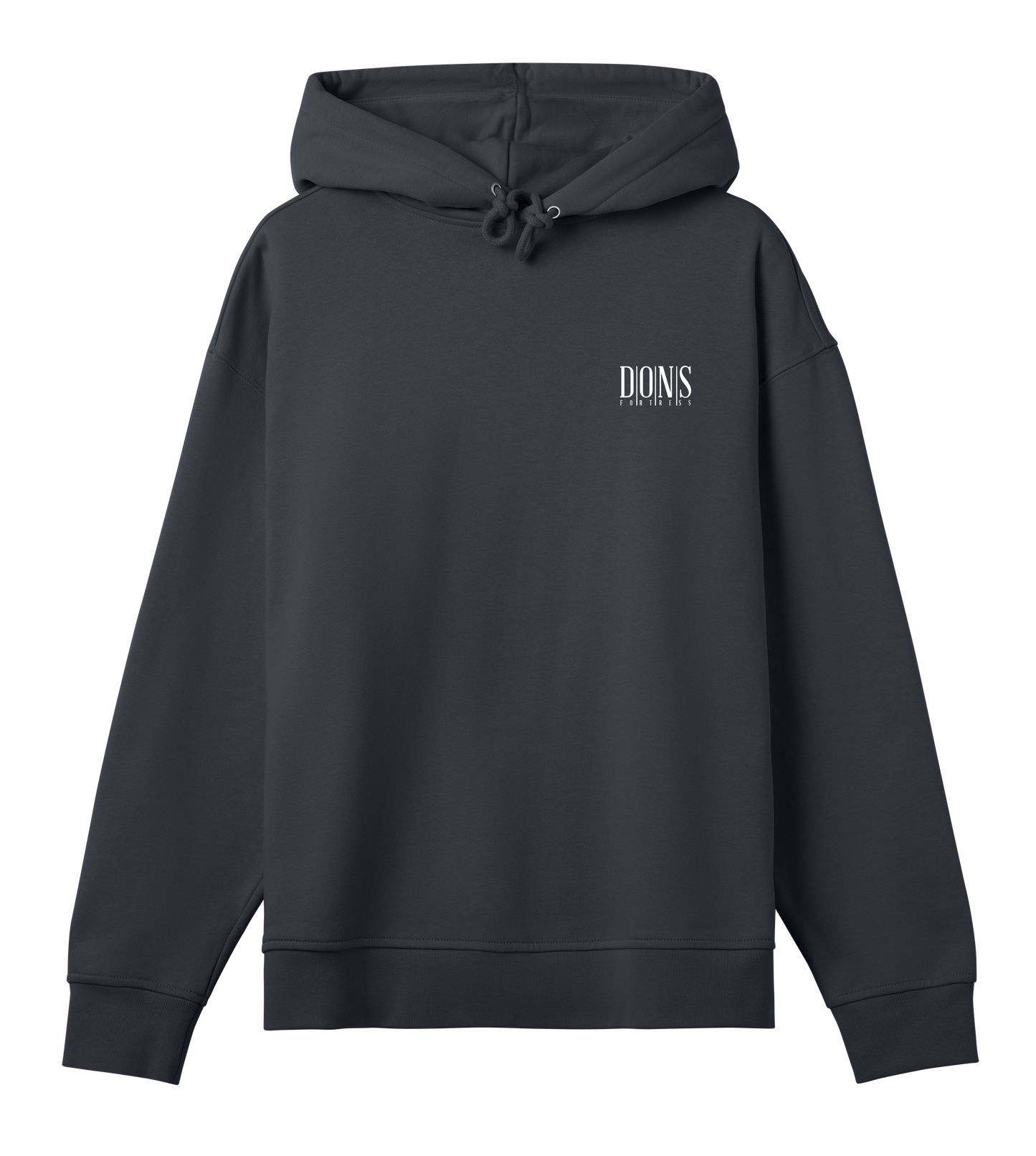 Dons Fortress OS Principal-Hybrid Hoodie in Off Black Front Womens