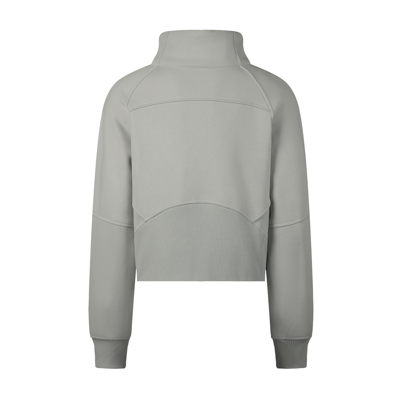 Gray half-zip sweatshirt on a white background