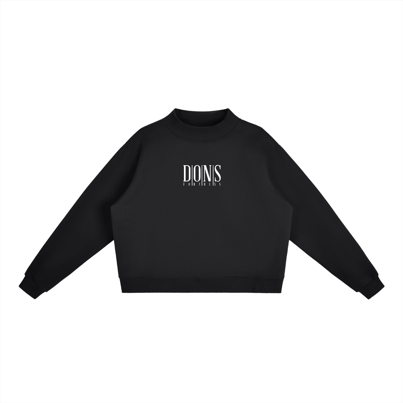 Black sweatshirt on a white background