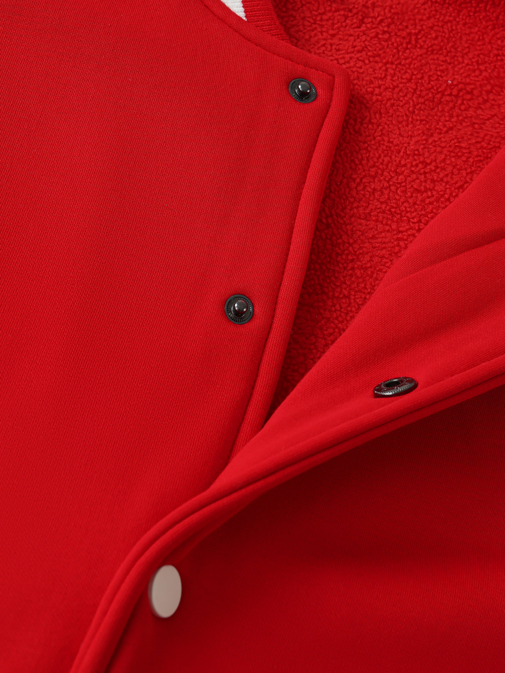 Red jacket button close-up
