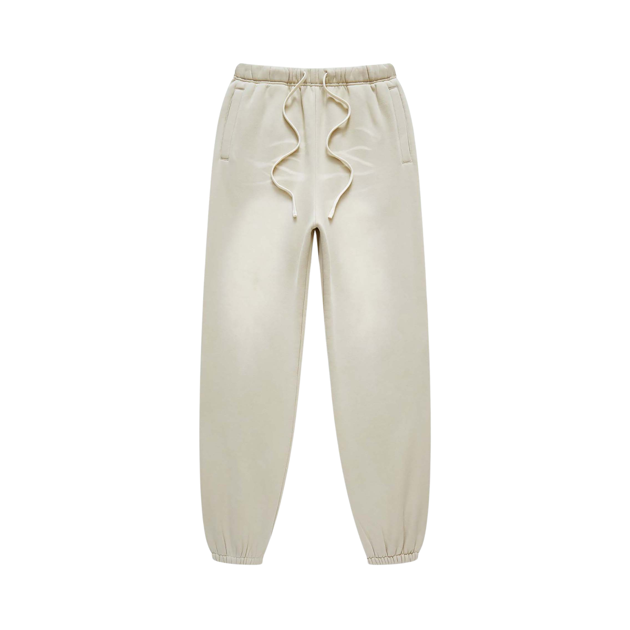 Beige sweatpants on a white background