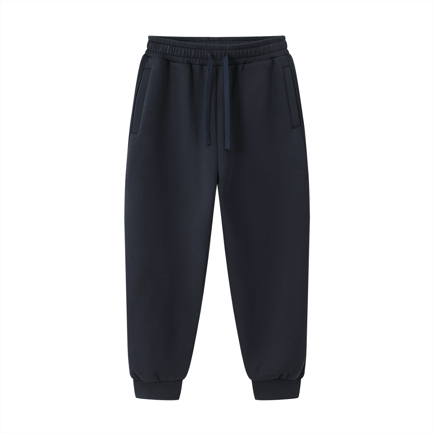 Black sweatpants on a white background