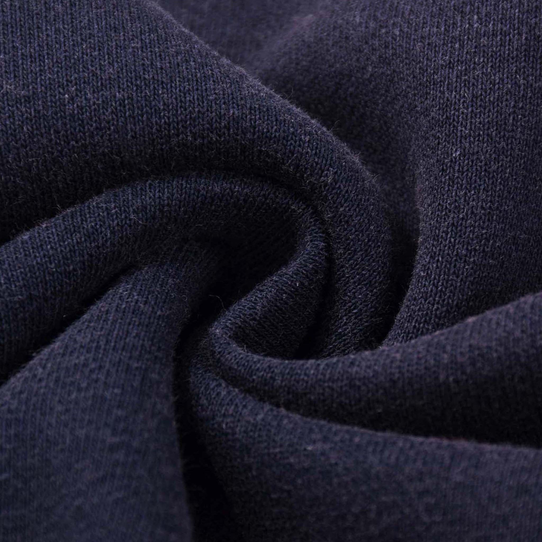 Close-up of dark blue fabric with a textured pattern