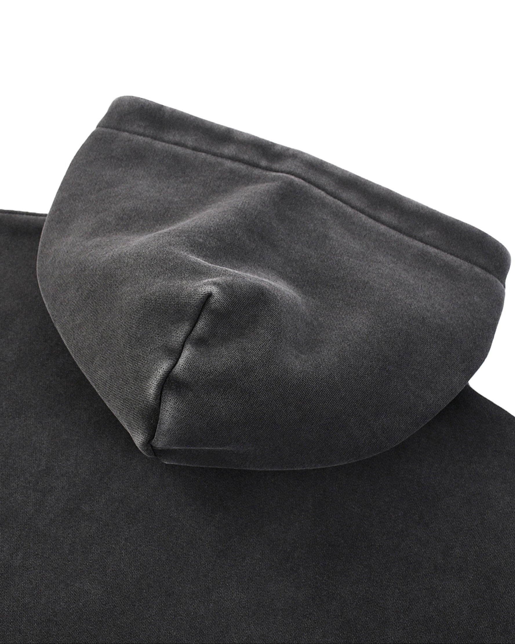 Dark gray fabric with a textured surface on a white background