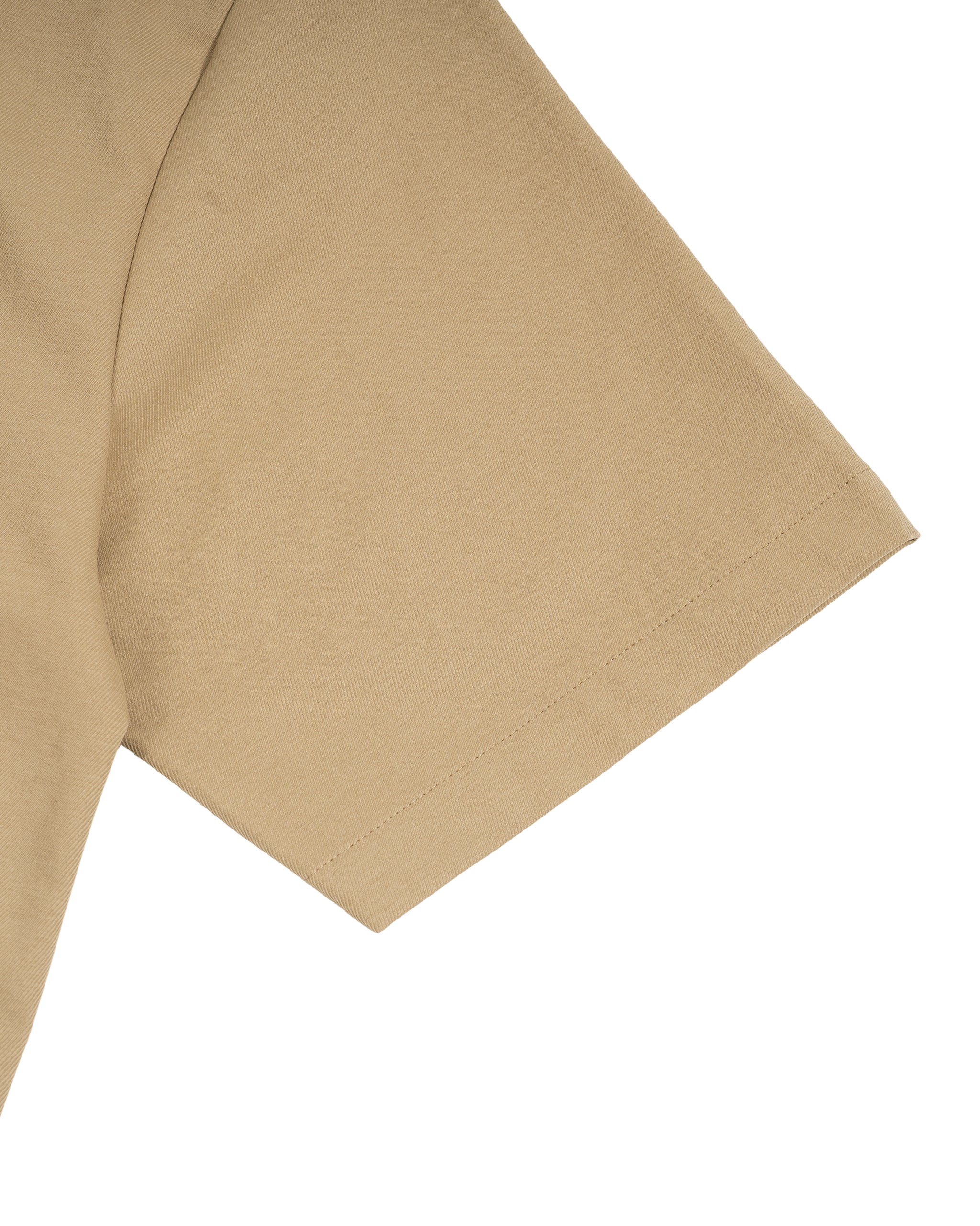 Close-up of beige shorts on a white background
