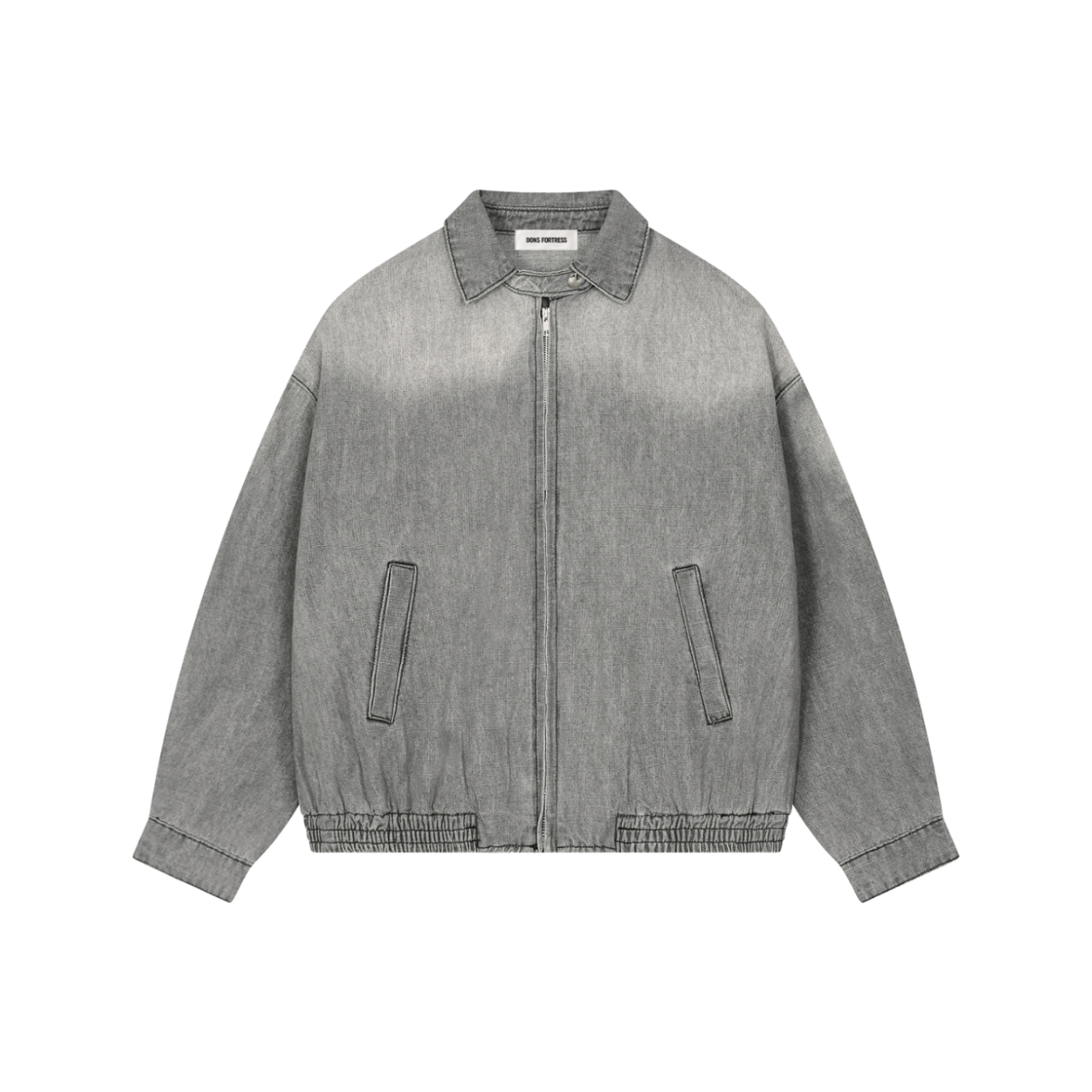 Gray denim jacket on a white background