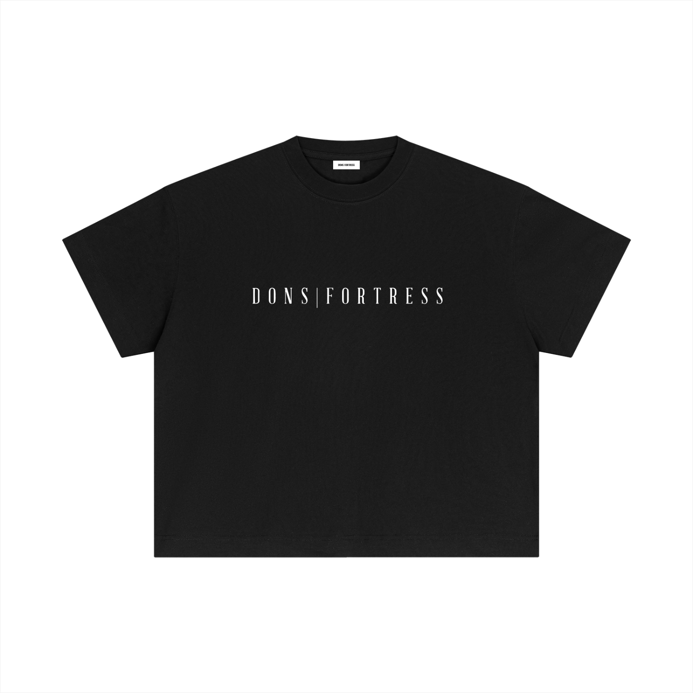 Black t-shirt on a white background