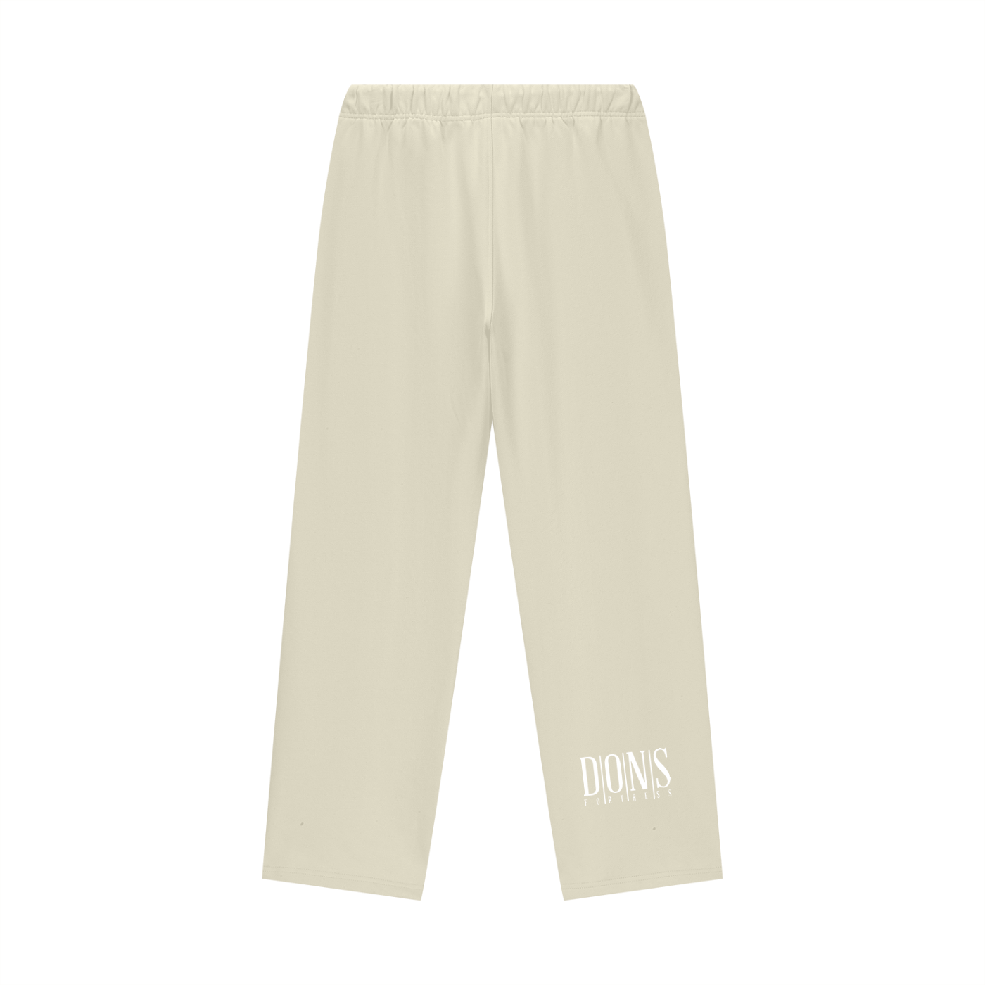 Beige sweatpants with logo on a white background