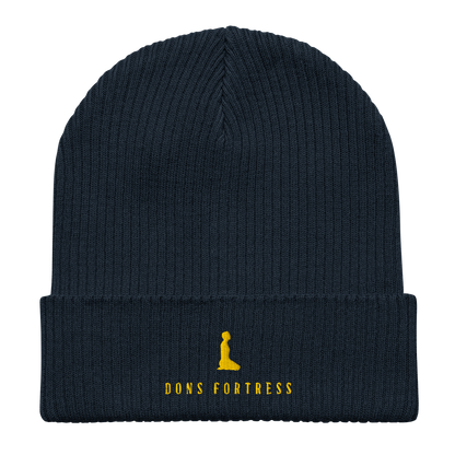 Dons Fortress Mankind Beanie in Navy Gold 