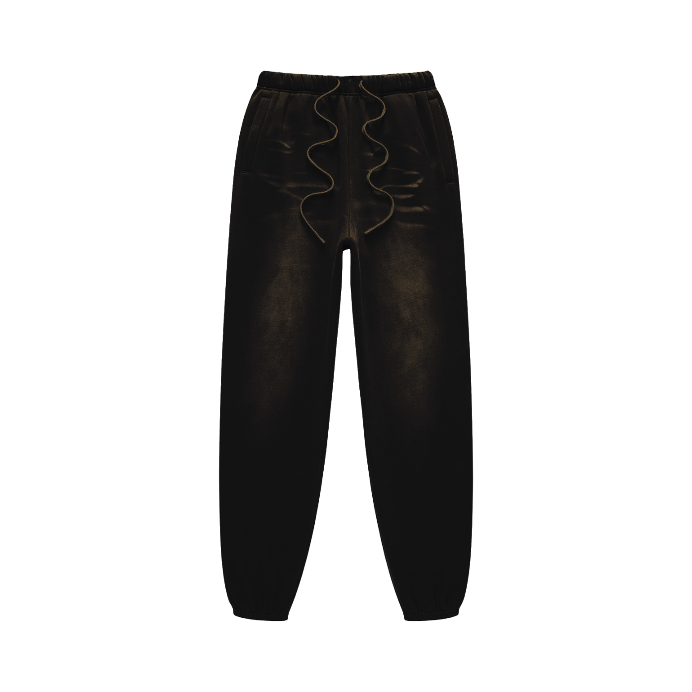 Black leather pants with a white background