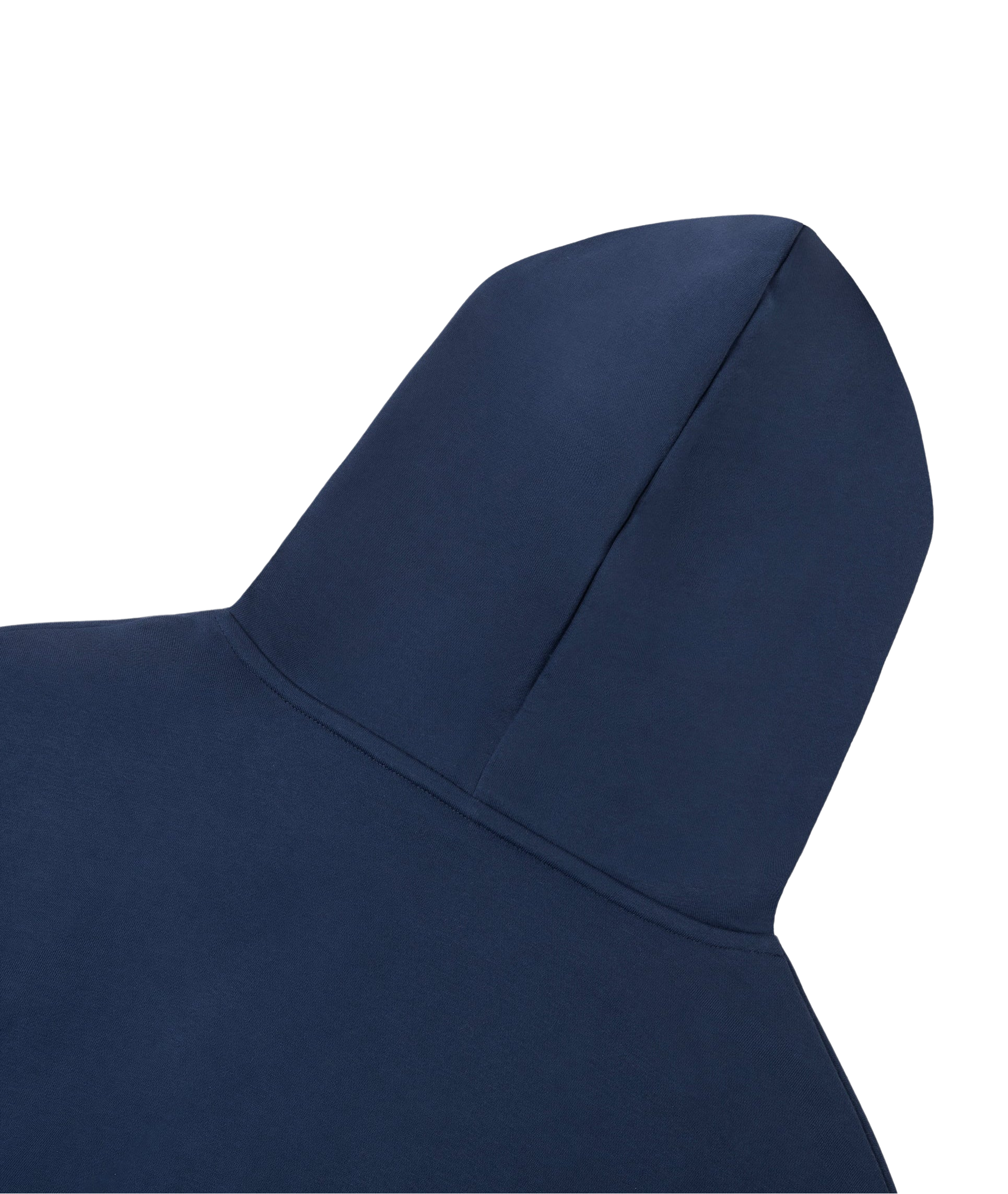 Navy blue hood on a white background