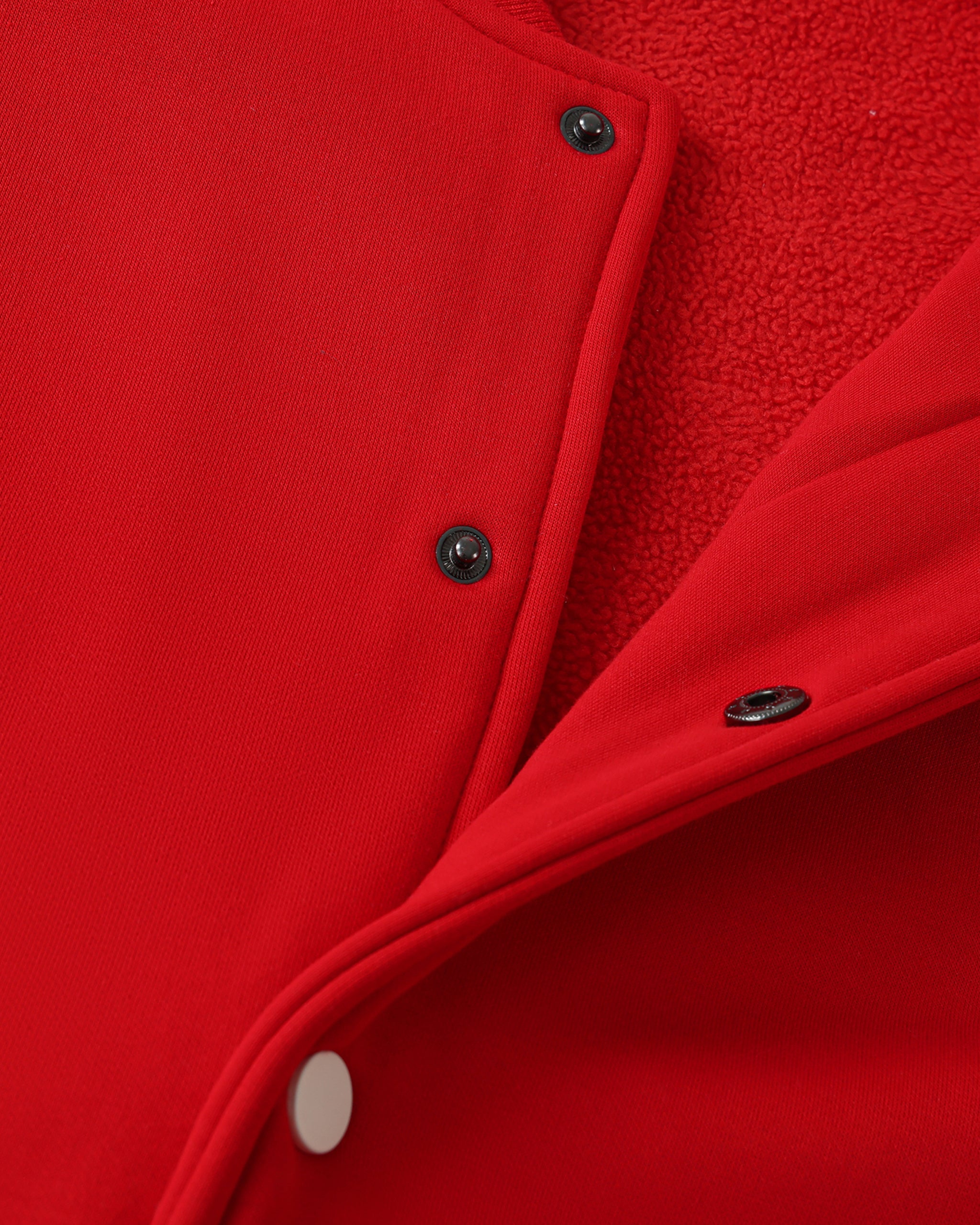 Red jacket button close-up