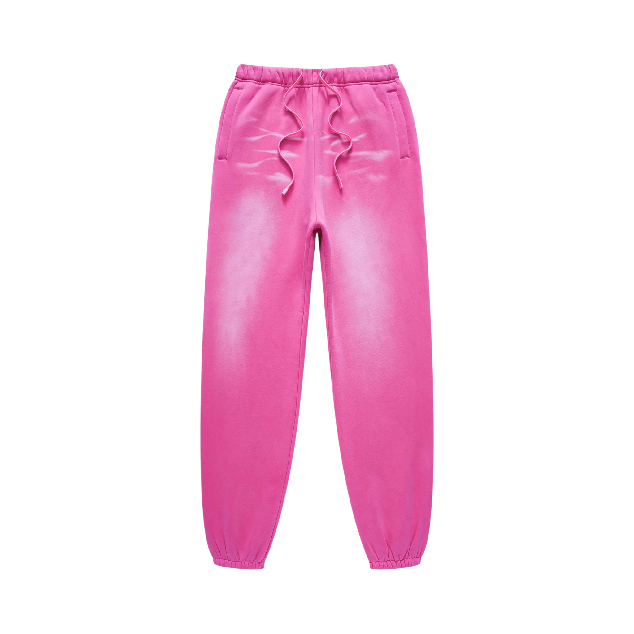 Pink sweatpants on a white background