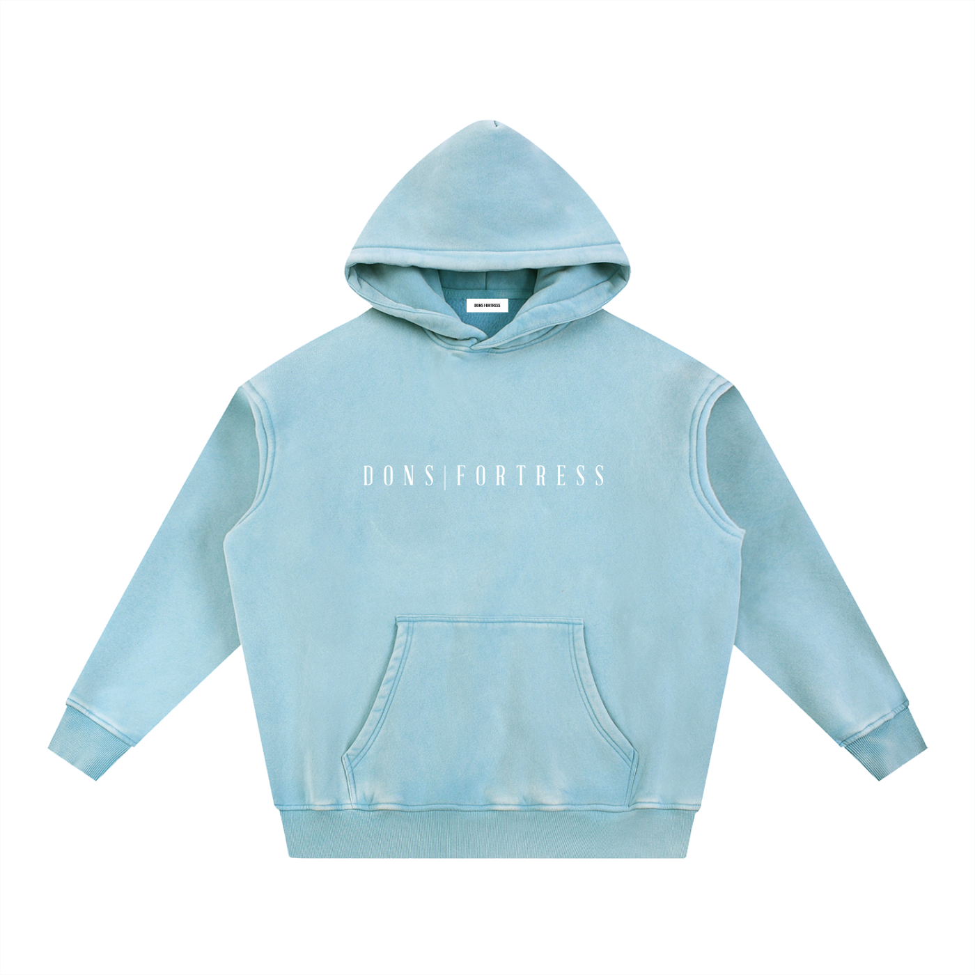Light blue hoodie on a white background