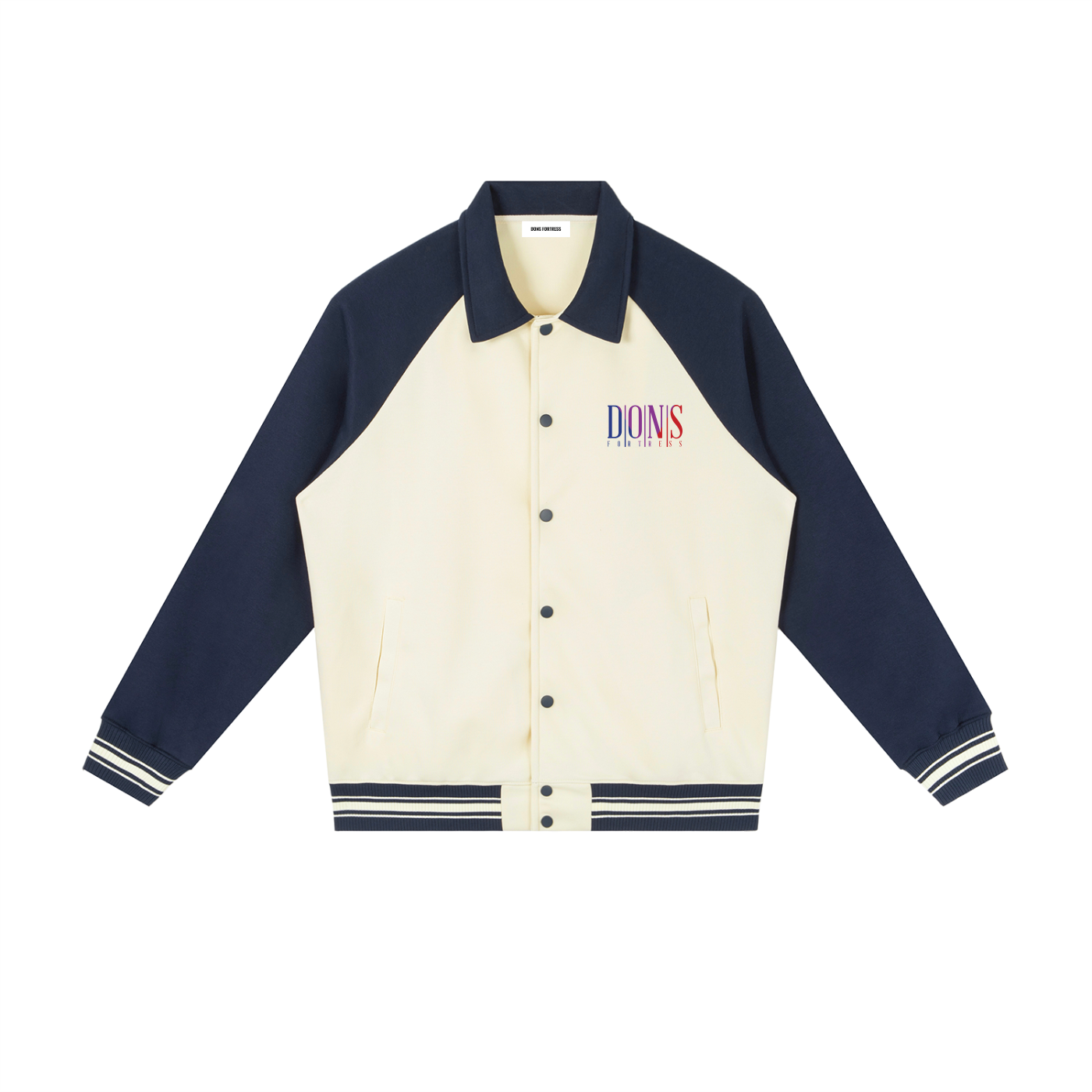 Raglan Striped Baseball Jacket