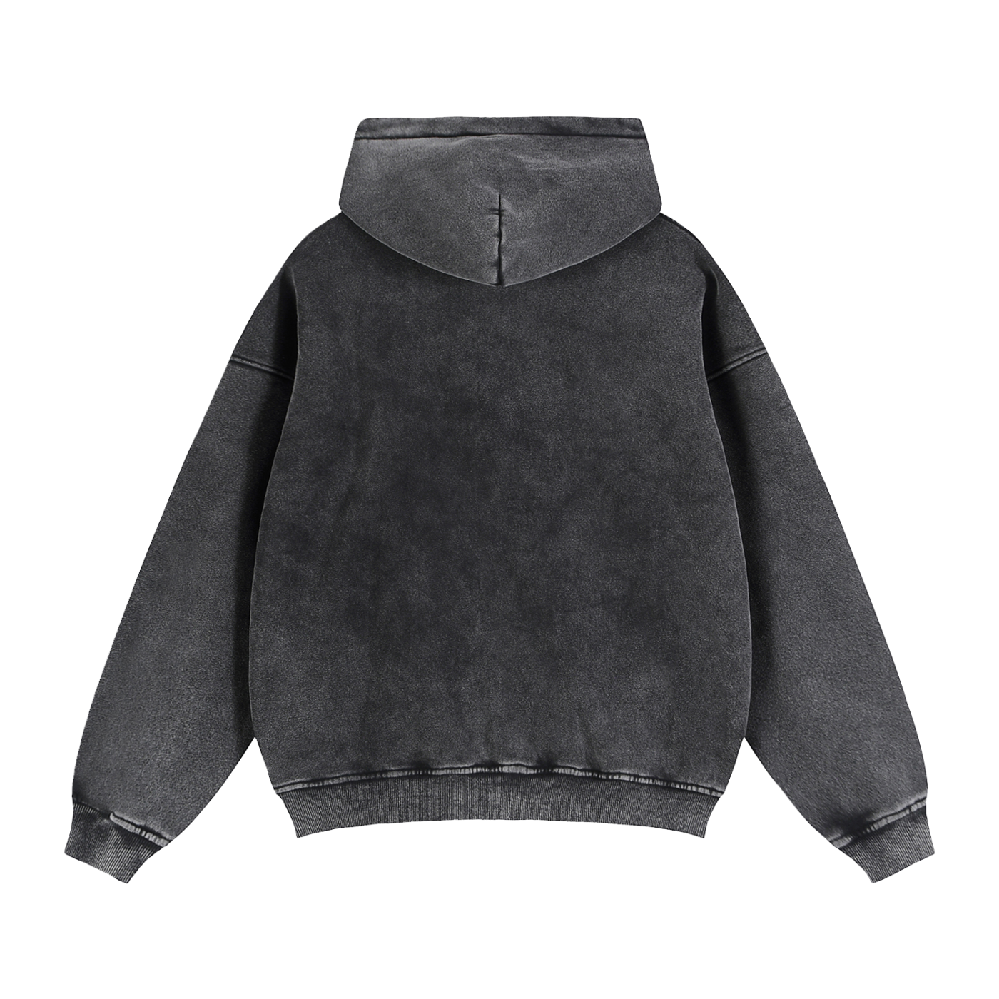 Black hoodie with a hood on a white background