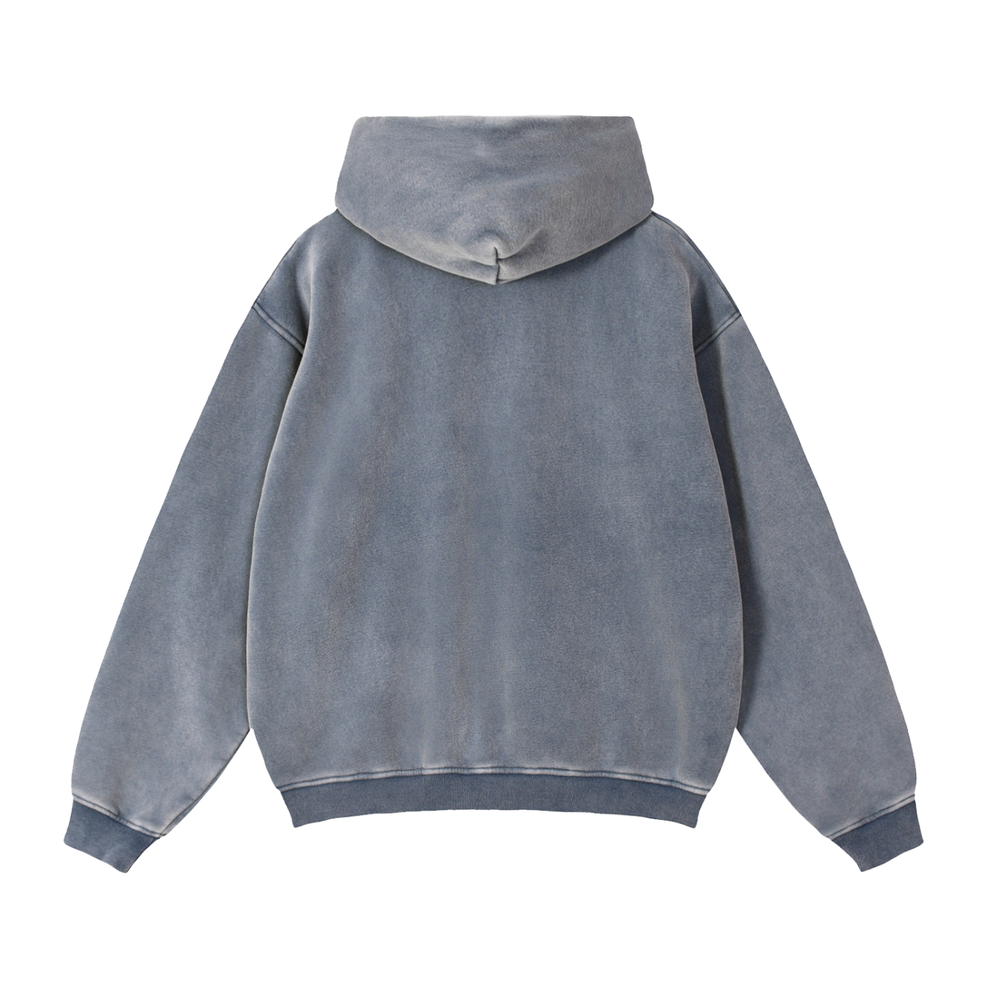 Gray hoodie with a hood on a white background