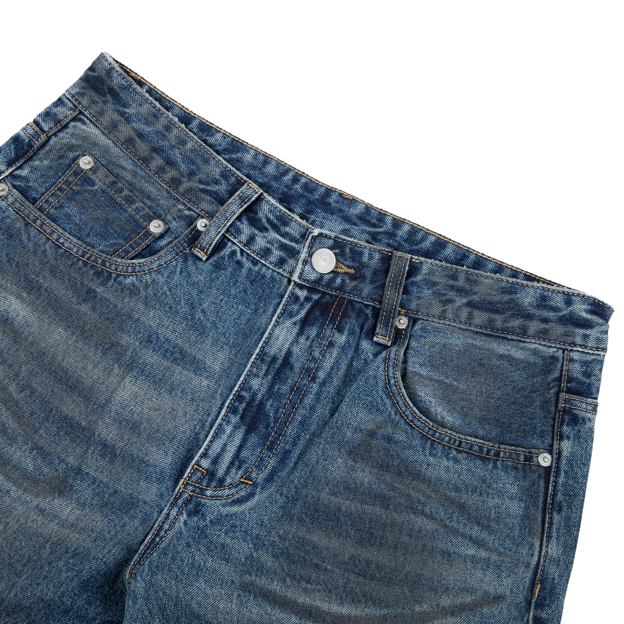 Pair of blue jeans on a white background