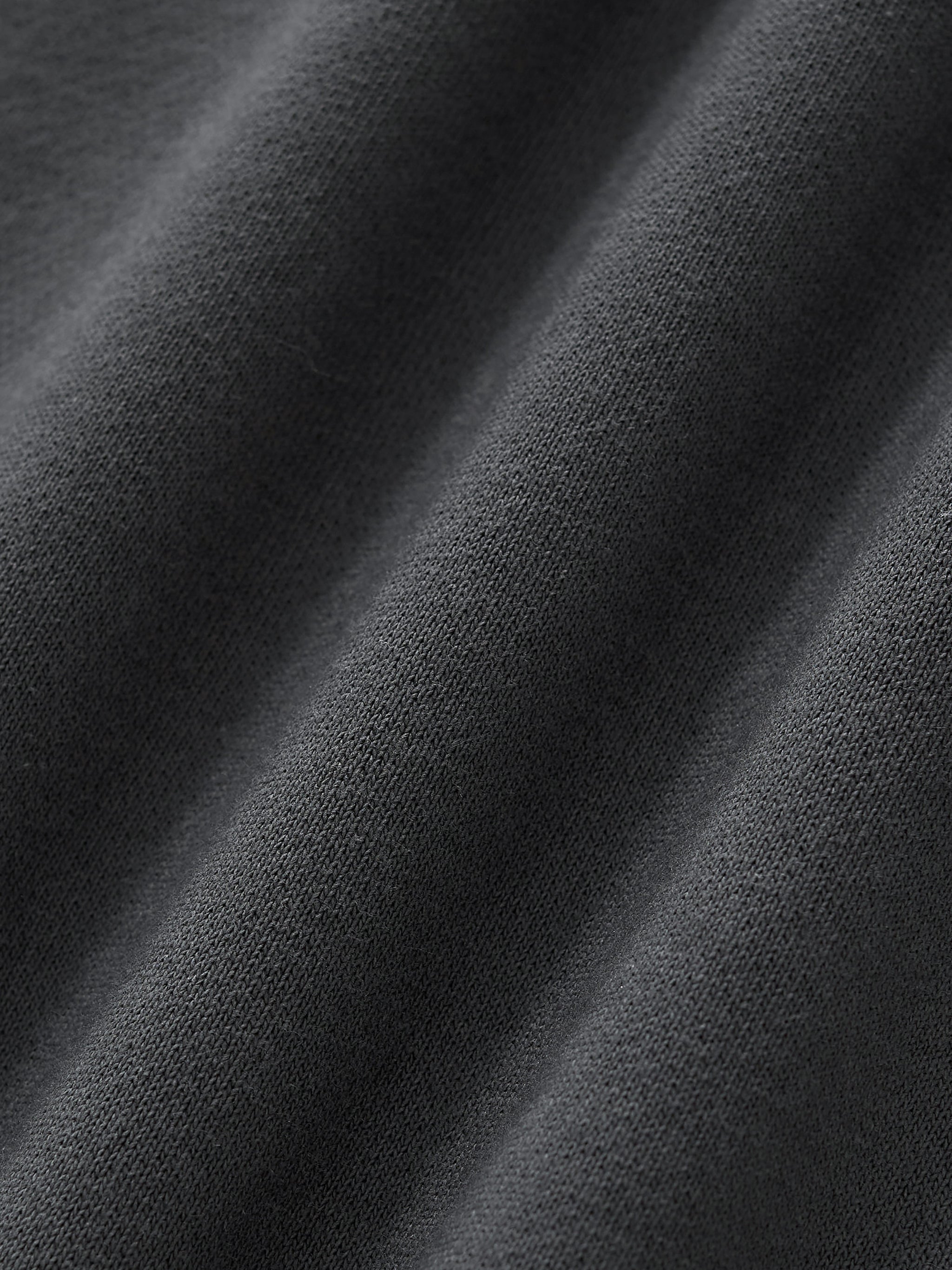 Close-up of dark gray fabric with visible texture