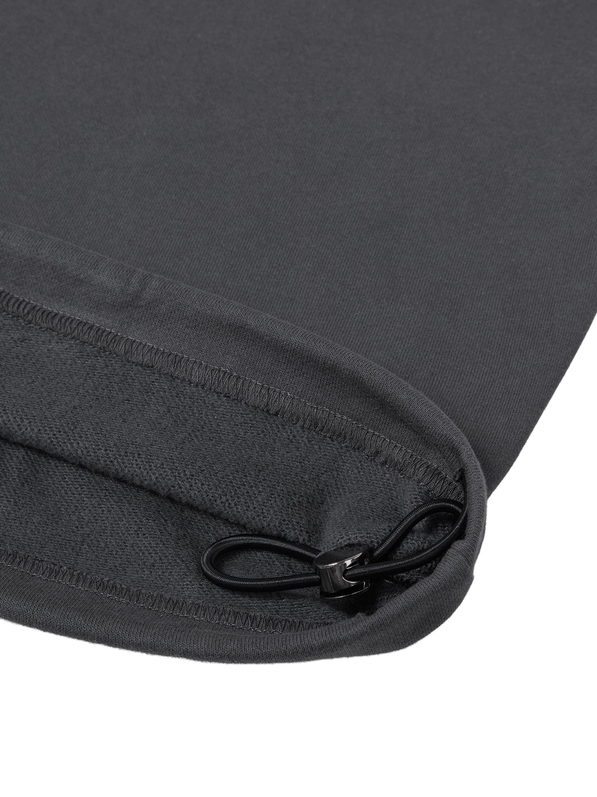 Close-up of a black zippered pouch on a white background