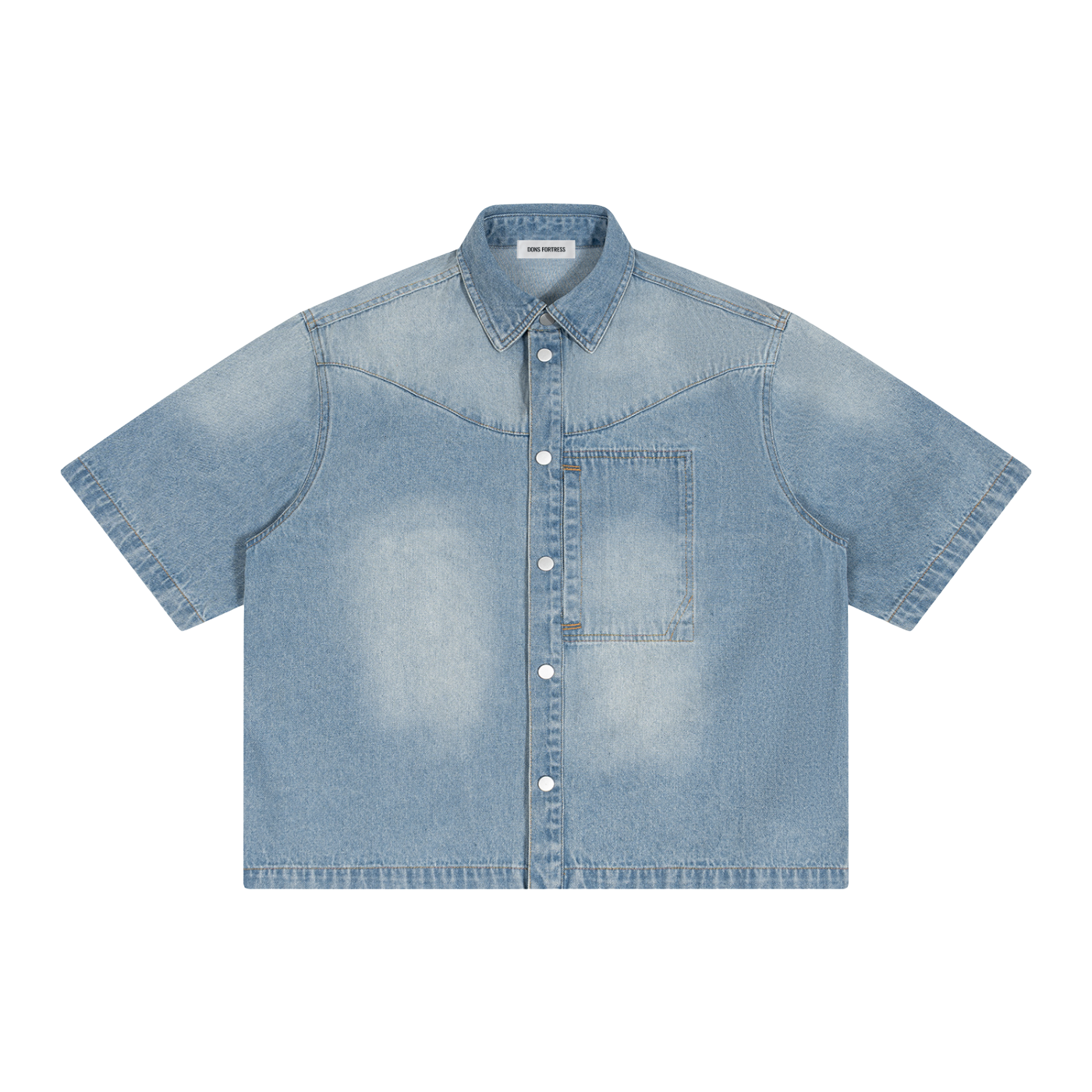 Vint' Blue-Feather Denim Shirt