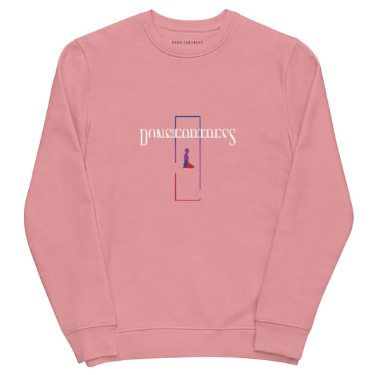 DONS|FORTRESS Cana Eco-Friendly, Sustainable Pullover in Canyon Pink with chest printed logos.