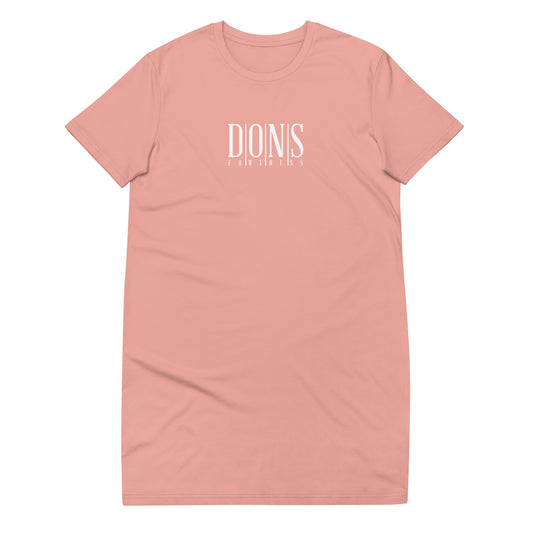 DONSFORTRESS Eco-Friendly, Sustainable Tshirt Dress in Canyon Pink. Made from 100% organic ring-spun cotton.