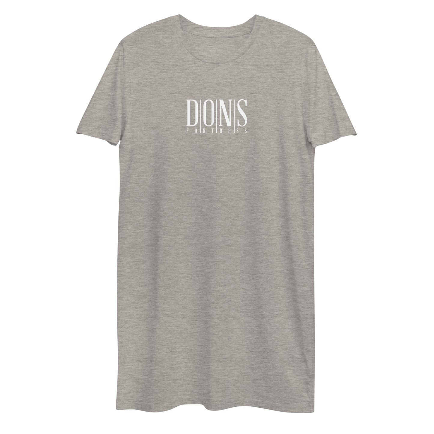 DONSFORTRESS Eco-Friendly, Sustainable Tshirt Dress in Heather Grey. Made from 100% organic ring-spun cotton.