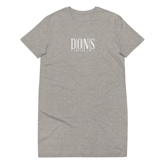 DONSFORTRESS Eco-Friendly, Sustainable Tshirt Dress in Heather Grey. Made from 100% organic ring-spun cotton.