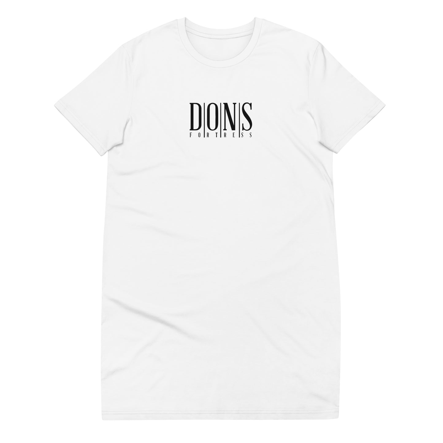 DONSFORTRESS Eco-Friendly, Sustainable Tshirt Dress in White. Made from 100% organic ring-spun cotton.