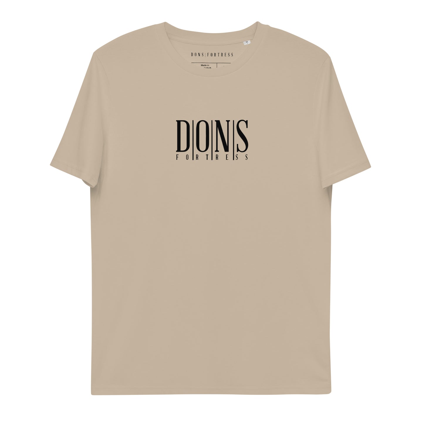 DONSFORTRESS Principal Sustainable, Eco-Friendly Tee in Desert Dust. Made from 100% organic ring-spun cotton.