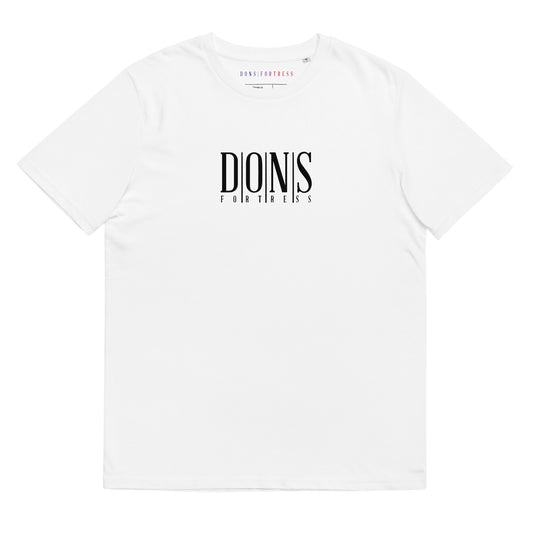 DONSFORTRESS Principal Sustainable, Eco-Friendly Tee in White. Made from 100% organic ring-spun cotton.