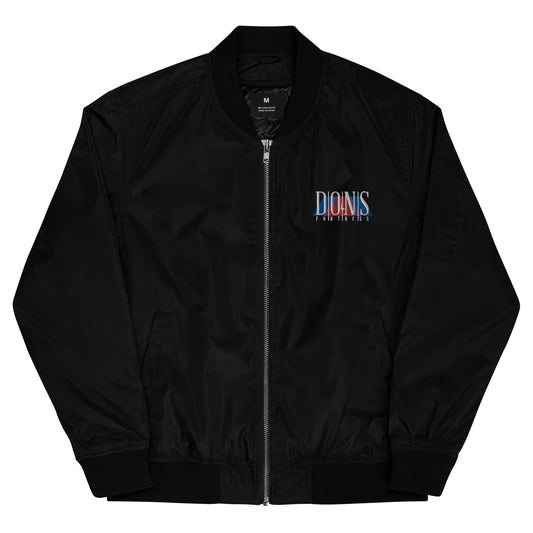 DONSFORTRESS Joppa Premium Eco-Bomber in Black with left chest embroidery.