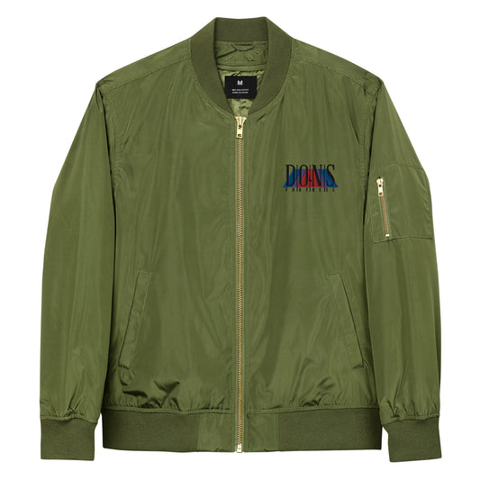 DONSFORTRESS Joppa Premium Eco-Bomber in Army Green with left chest embroidery.