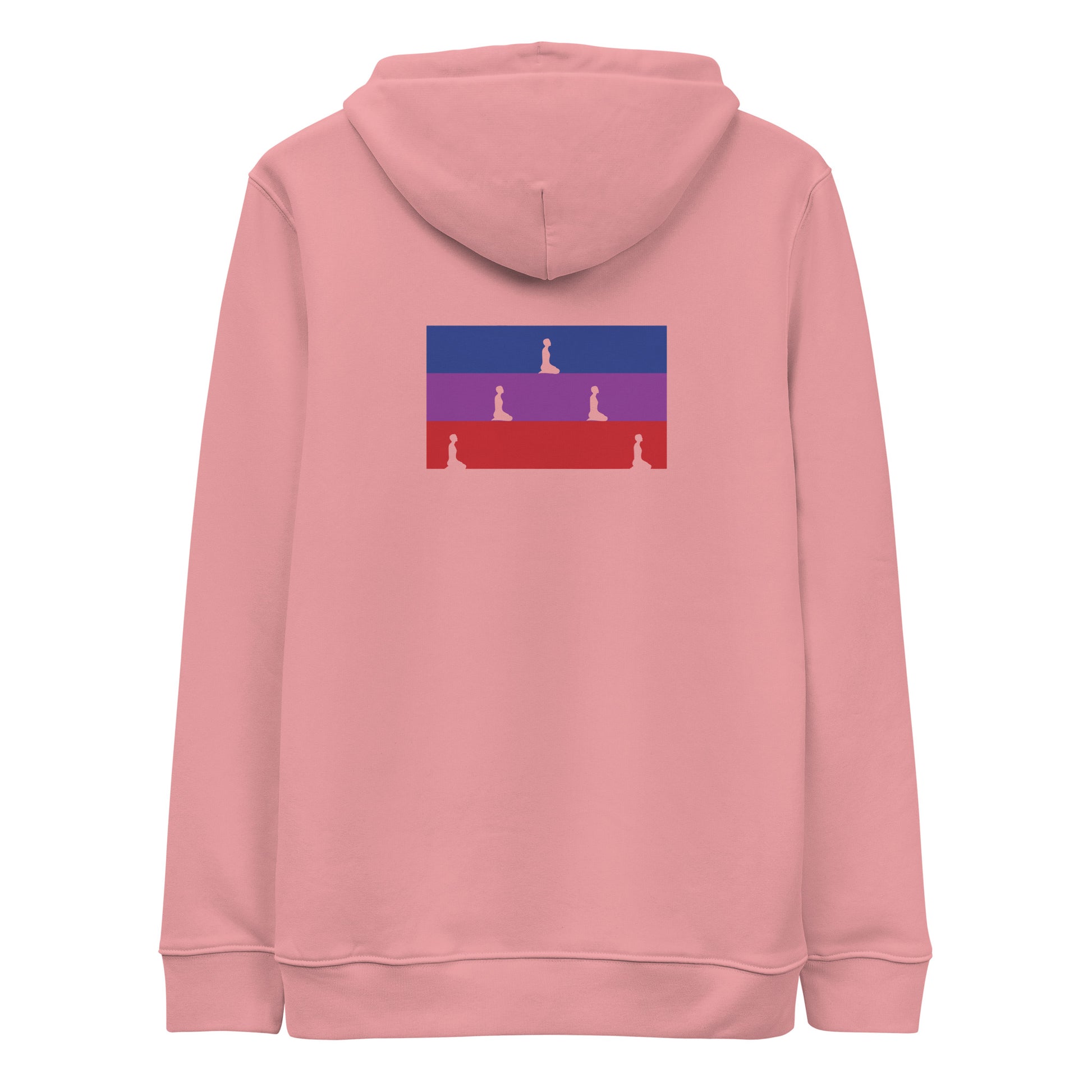 DONSFORTRESS Judah Eco-Friendly, Sustainable Hoodie in Canyon Pink with chest and back logo prints.