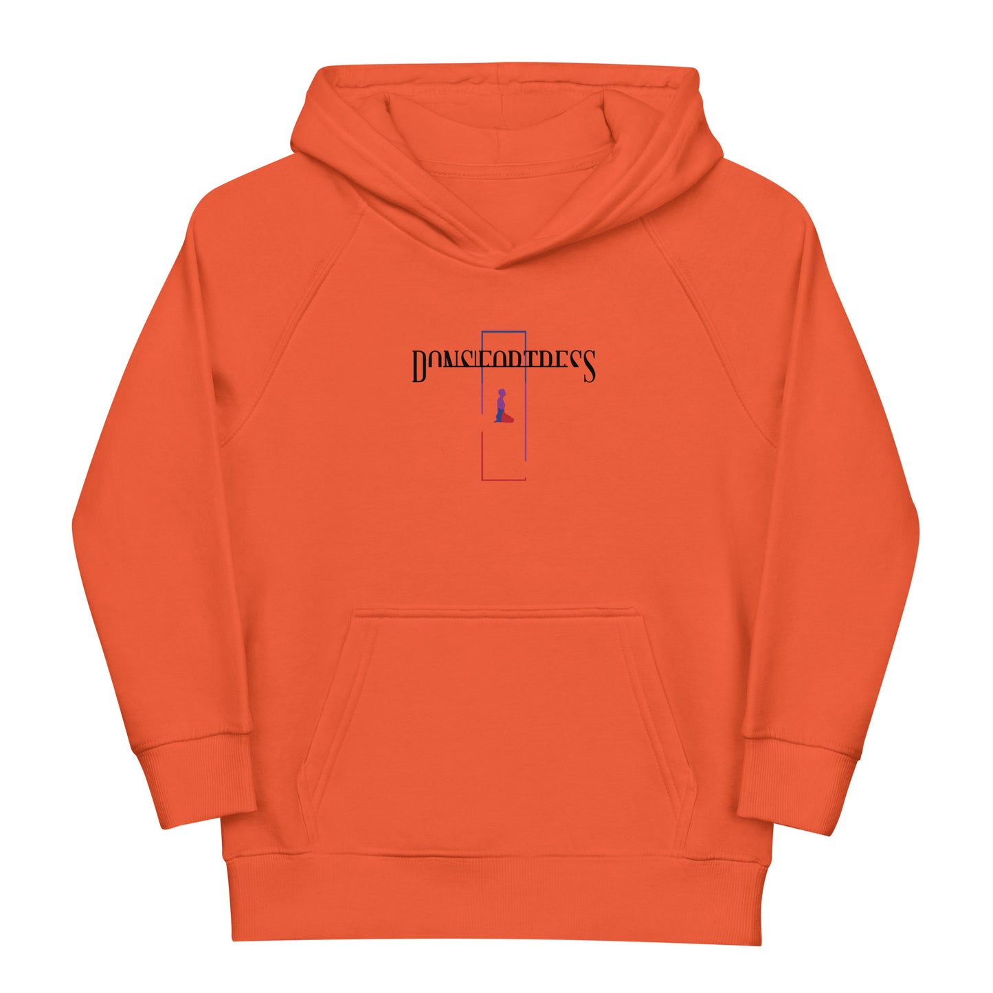 DONSFORTRESS Kids Cana Eco-Friendly, Sustainable Hoodie in Burnt Orange. Made from 80% organic cotton, 20% recycled polyester.