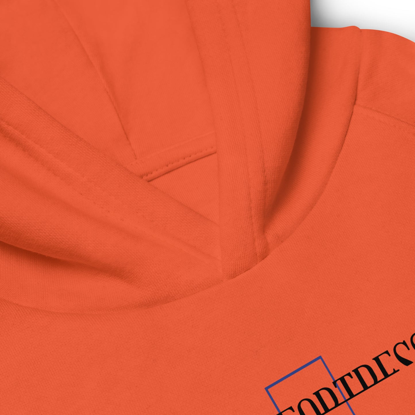 DONSFORTRESS Kids Cana Eco-Friendly, Sustainable Hoodie in Burnt Orange. Made from 80% organic cotton, 20% recycled polyester.