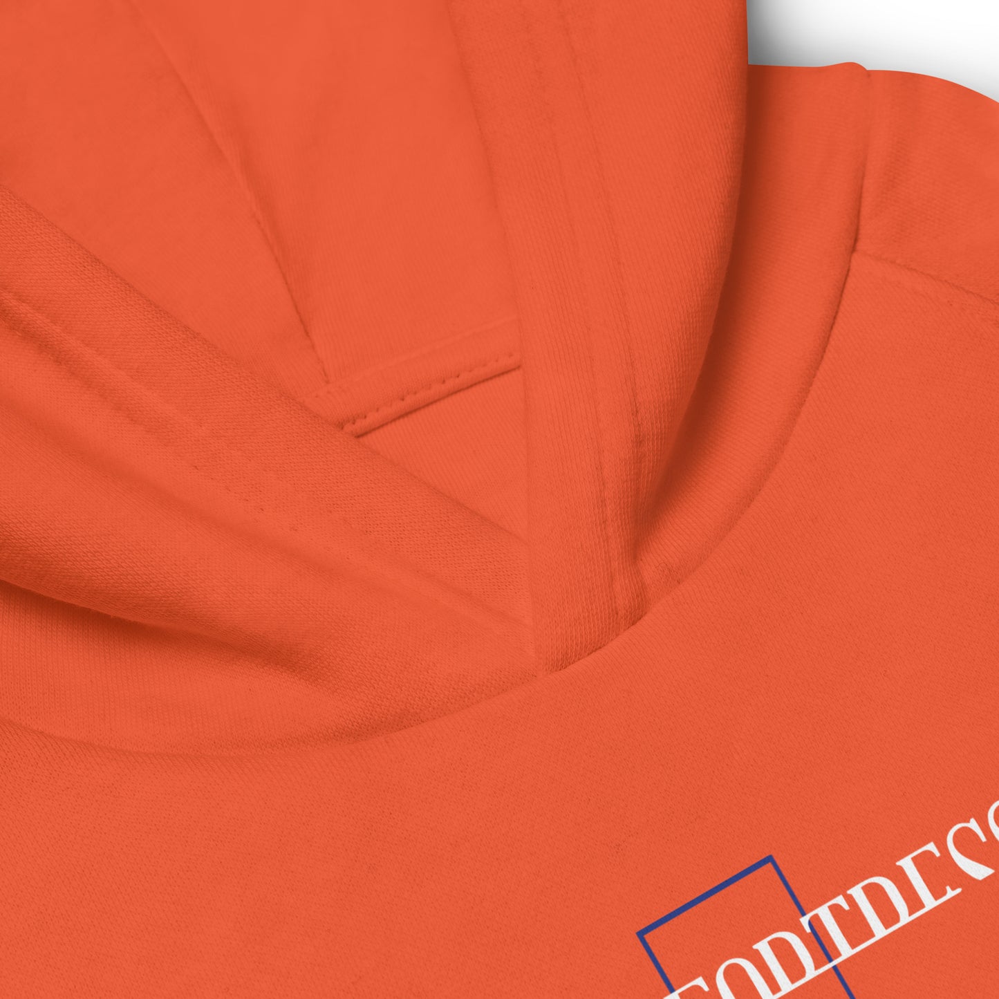 DONSFORTRESS Kids Cana Eco-Friendly, Sustainable Hoodie in Burnt Orange. Made from 80% organic cotton, 20% recycled polyester.