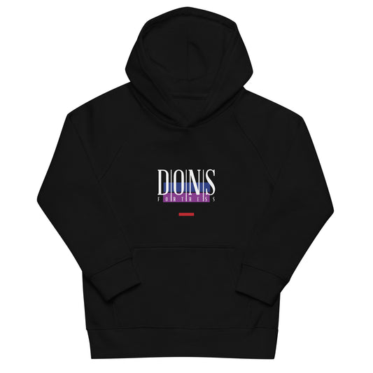 DONSFORTRESS Kids Canaan Eco-Friendly, Sustainable Hoodie in Black. Made from 80% organic cotton, 20% recycled polyester.