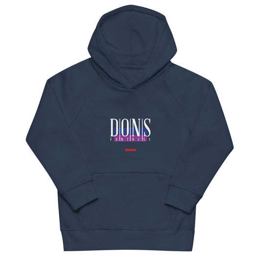 DONSFORTRESS Kids Canaan Eco-Friendly, Sustainable Hoodie in Soft Navy. Made from 80% organic cotton, 20% recycled polyester.