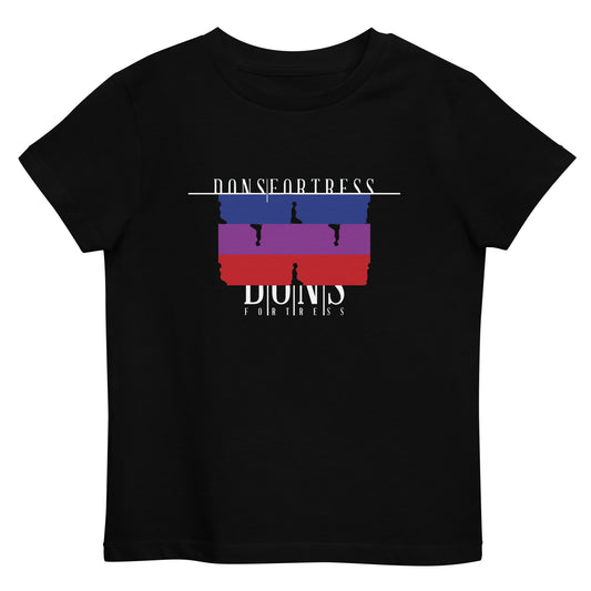 DONSFORTRESS Kids Goshen Eco-Friendly, Sustainable Tshirt in Black. Made from 100% organic ring-spun combed cotton.