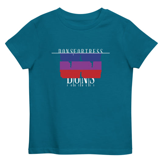 DONSFORTRESS Kids Goshen Eco-Friendly, Sustainable Tshirt in Ocean Depth. Made from 100% organic ring-spun combed cotton.