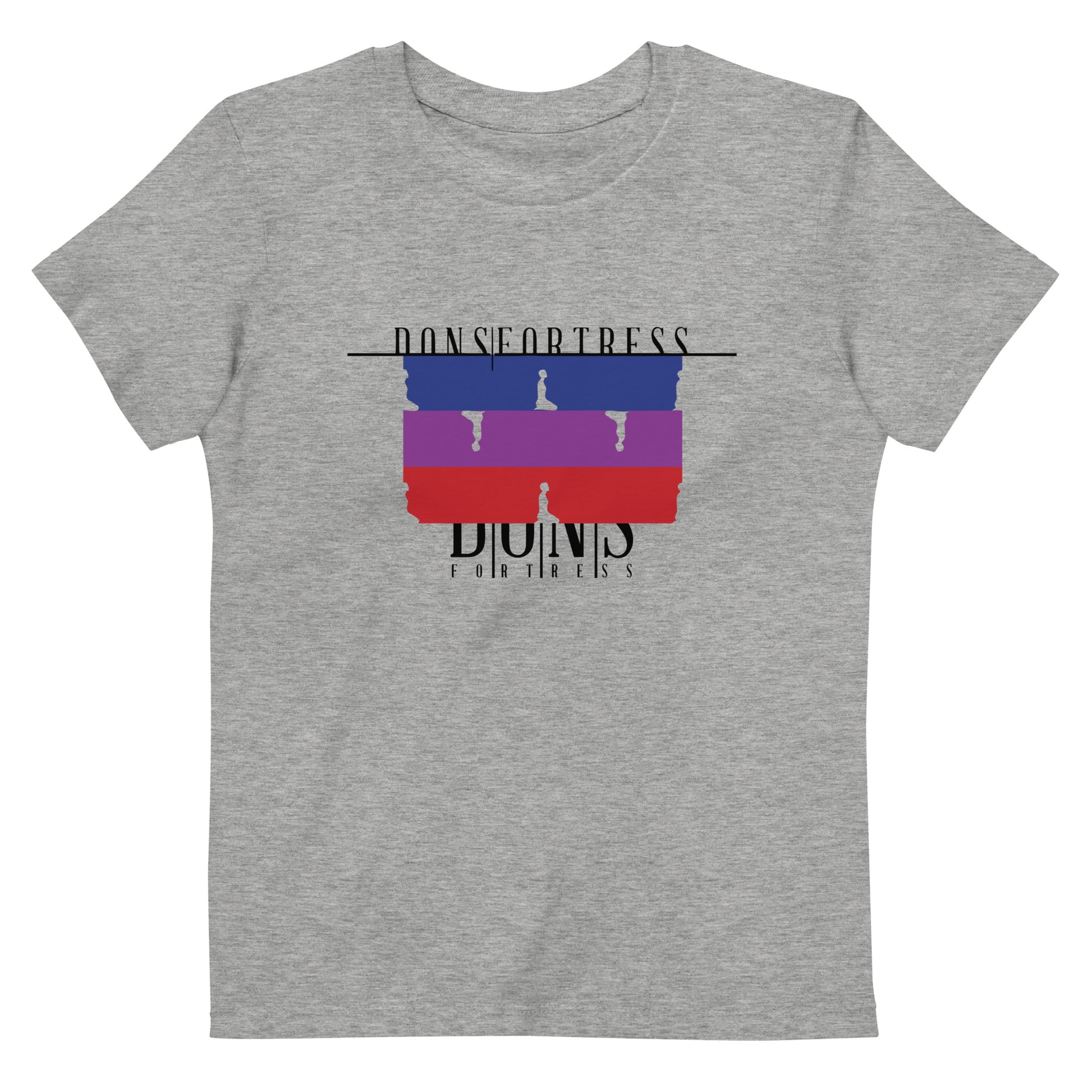 DONSFORTRESS Kids Goshen Eco-Friendly, Sustainable Tshirt in Heather Grey. Made from 100% organic ring-spun combed cotton.